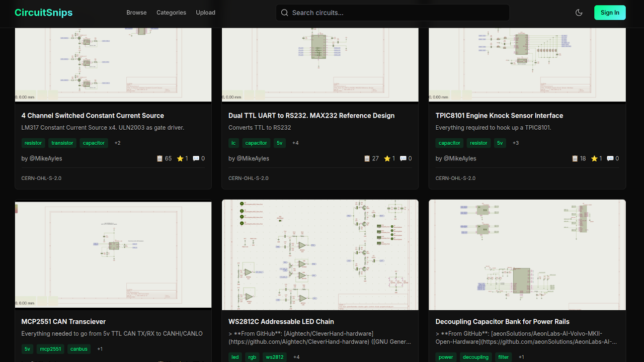 An Online Repository For KiCad Schematics