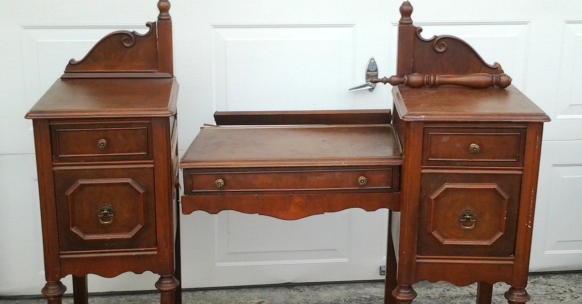 Painted Upcycled Antique Vanity Nightstands