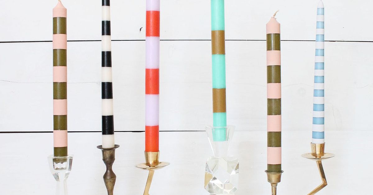 Striped Taper Candles