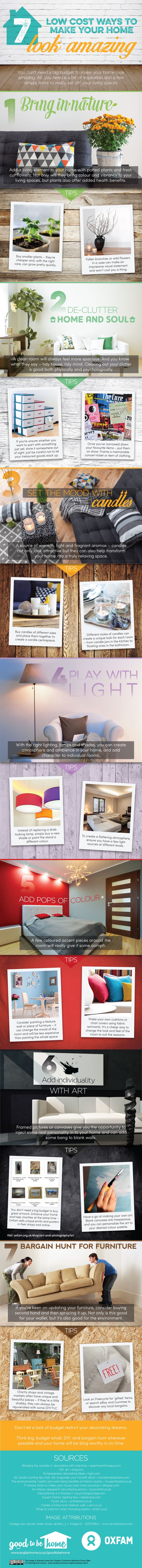 7 Low Cost Ways to Make Your Home Look Amazing Infographic