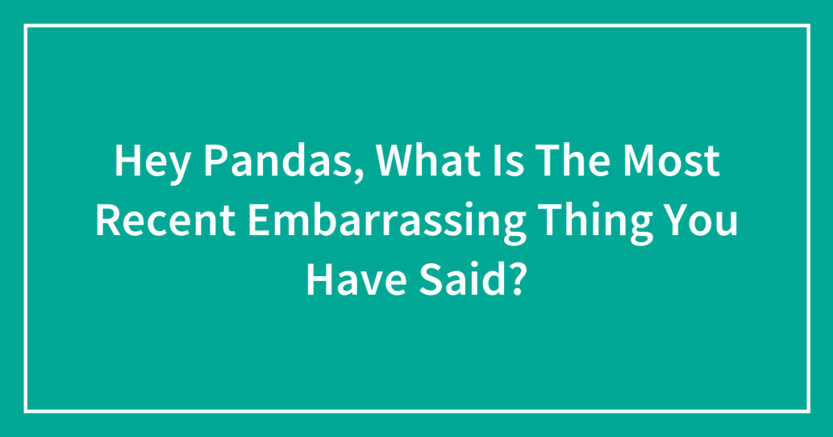 Hey Pandas, What Is The Most Recent Embarrassing Thing You Have Said?